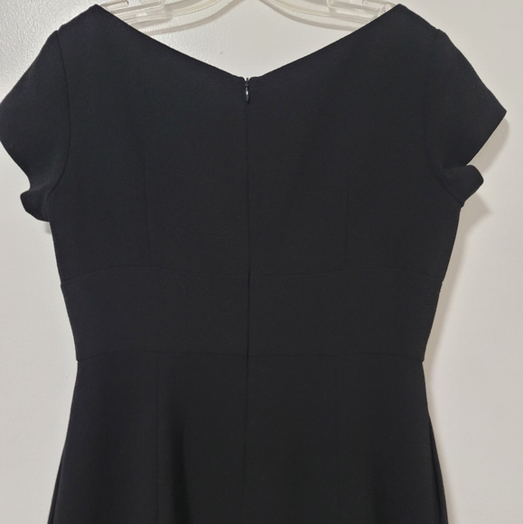 Adolfo Dominguez Womens Black Crepe Classic LBD A-line Dress Classic Slits US 8 - Picture 9 of 15